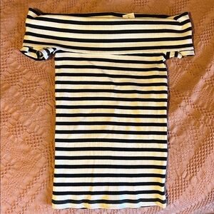 LOFT Navy and White Striped Top